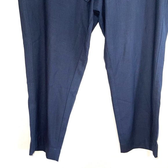Liverpool Navy Blue Belted Tie Waist Relaxed Fit Cropped Pants 31 Women’s - Picture 5 of 13